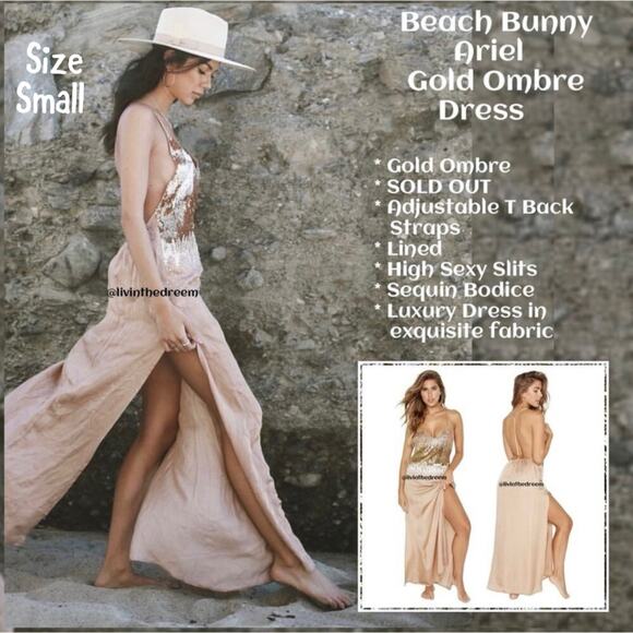 Beach Bunny Ariel - Gold Ombre Dress SZ S $245 - Picture 1 of 13